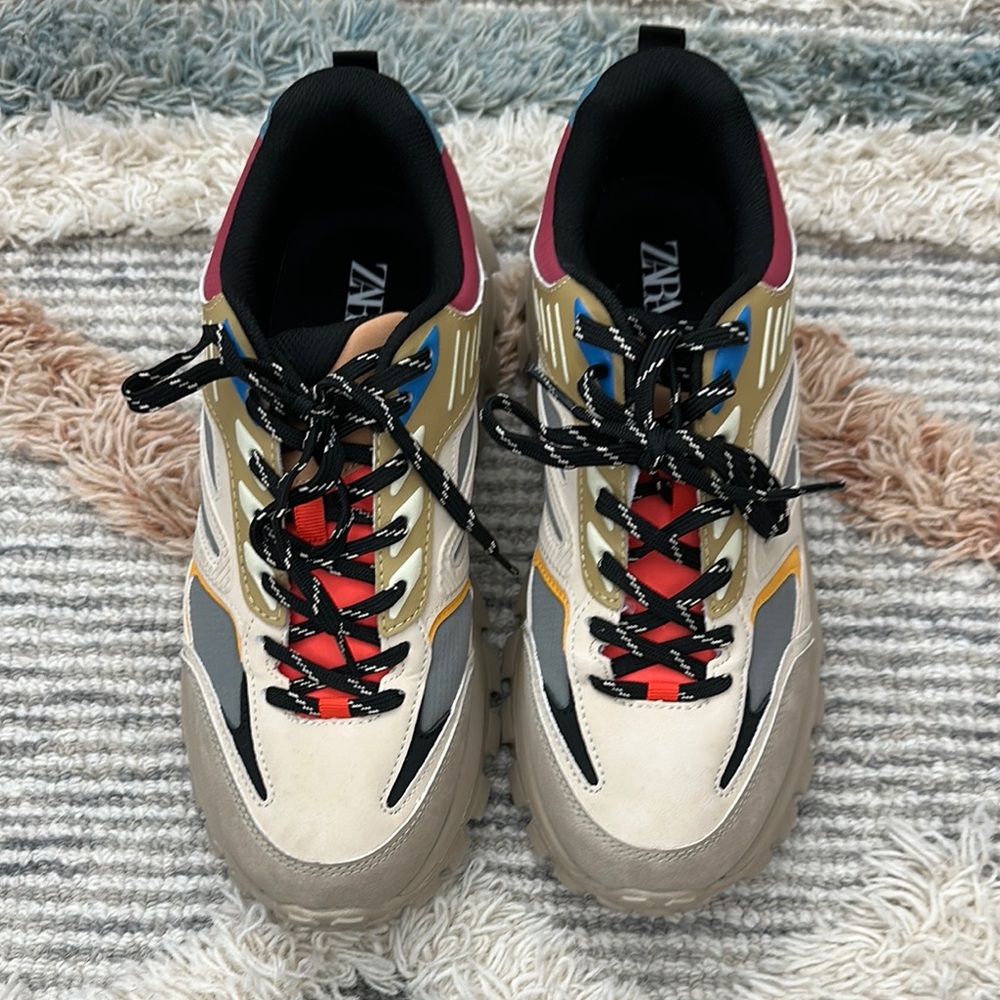 Zara Colorful Lace-Up Sneakers - Never Worn
